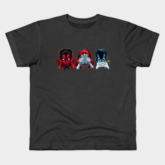 See No Evil Hear No Evil Speak No Evil Kids T-Shirt by artoflucas